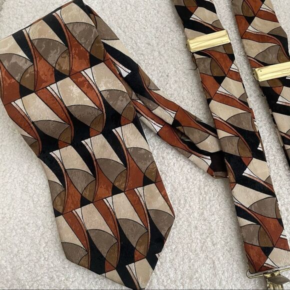 Vintage 90s Emilio Ponti Tie Suspenders Set - Picture 2 of 7